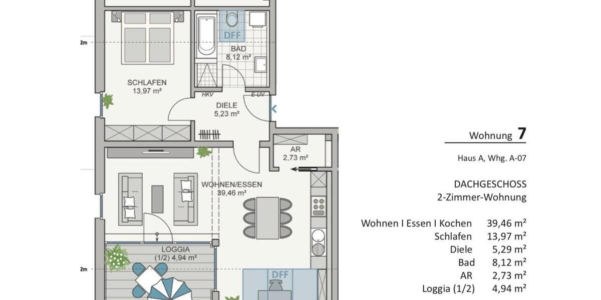 Dachgeschoßwohnung Bayreuth Bernecker Straße / Insel / Riedelsberg - 2 Zimmer, 75 m&sup2;, 419.000&euro; | Angebot:26050469