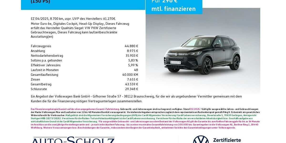 VW Tiguan 8.700 km 44.880 &euro; Bayreuth 95448