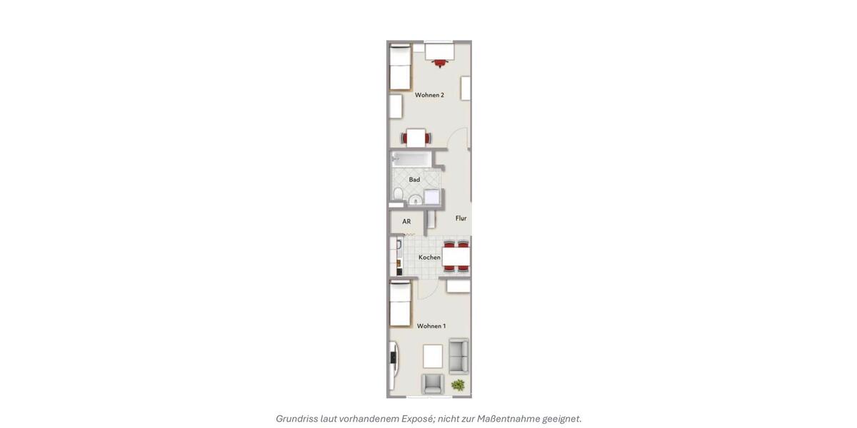 Etagenwohnung Bayreuth City - 2 Zimmer, 53 m&sup2;, 195.000&euro; | Angebot:26680155