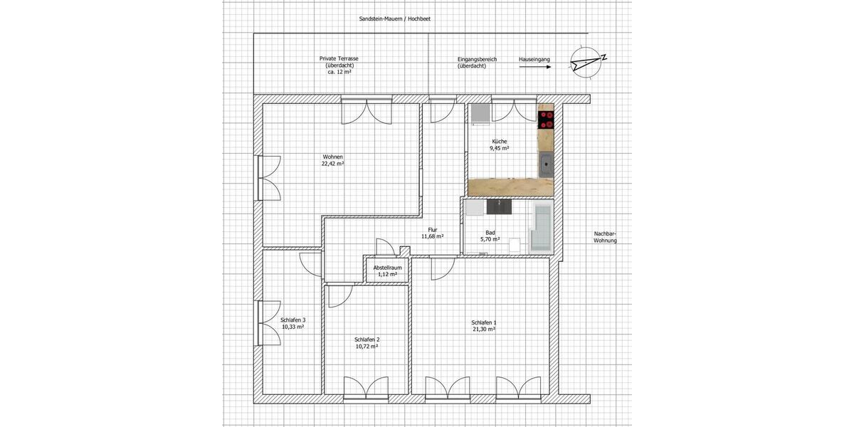 Terrassenwohnung Trebgast - 4 Zimmer, 93 m&sup2;, 235.000&euro; | Angebot:24563717