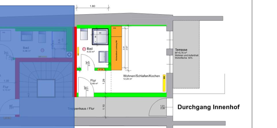 Terrassenwohnung Kulmbach Blaich - 1 Zimmer, 22 m&sup2;, 350&euro; | Angebot:26042067