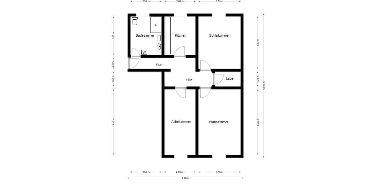 Etagenwohnung Bayreuth City - 3 Zimmer, 80 m&sup2;, 296.000&euro; | Angebot:25881530