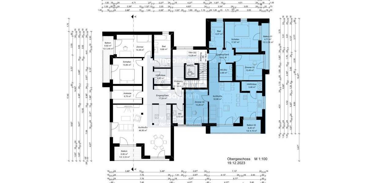 Etagenwohnung Bayreuth St. Johannis - 4 Zimmer, 105 m&sup2;, 515.872&euro; | Angebot:25968359
