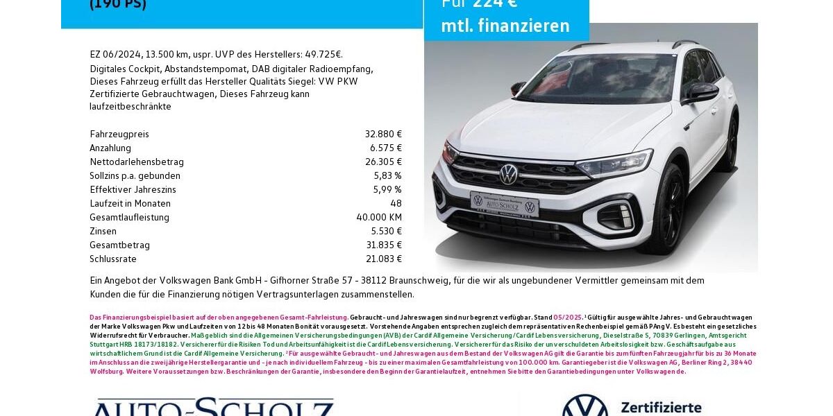 VW T-Roc 13.500 km 32.480 &euro; Bayreuth 95448