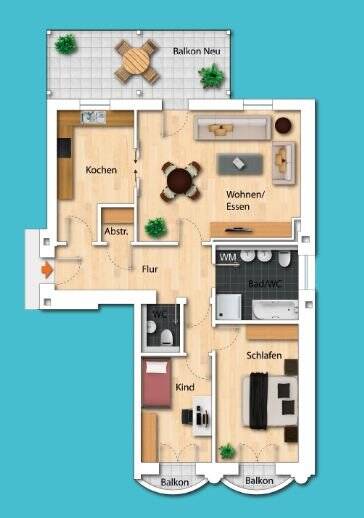 Etagenwohnung Kulmbach Blaich - 3 Zimmer, 111 m&sup2;, 880&euro; | Angebot:25682810