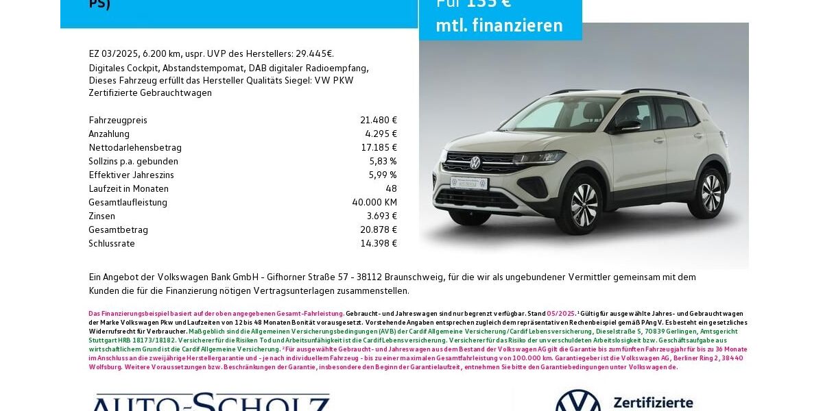 VW T-Cross 6.200 km 21.480 &euro; Bayreuth 95448