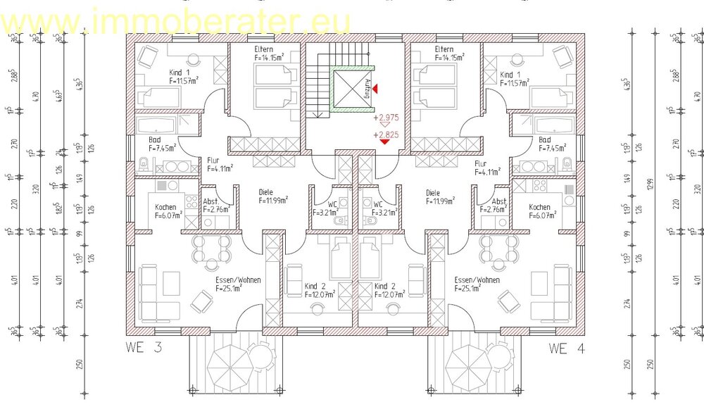 Projektiert 4-Zi-Neubauwohnung WFL ca. 104 m² Erdgeschosss mit Terrasse und eig. Gartenanteil Garage und Kfz-Stellplatz Bezug Frühjahr 2027. - Erdgeschoßwohnung Speichersdorf | Angebot:15896480
