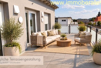 Repräsentative Penthouse-Whg 2-Zimmer - WFL 87 m² auch als Büro nutzbar TG-Stellplatz vorhanden Energiesparhaus . - Haus Kemnath | Angebot:24548861