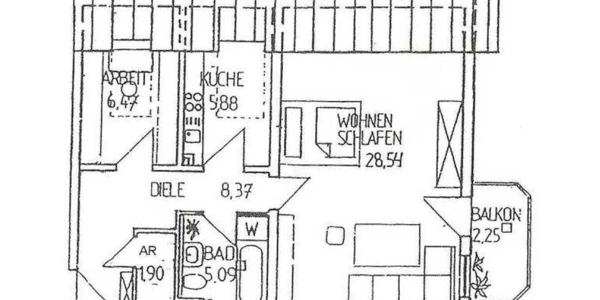Dachgeschoßwohnung Pegnitz - 2 Zimmer, 57 m&sup2;, 515&euro; | Angebot:25637744