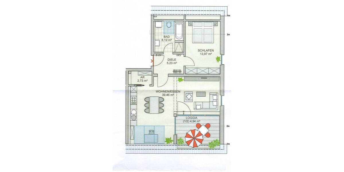 Etagenwohnung Bayreuth / Destuben Rödensdorf - 2 Zimmer, 75 m&sup2;, 317.000&euro; | Angebot:26107129