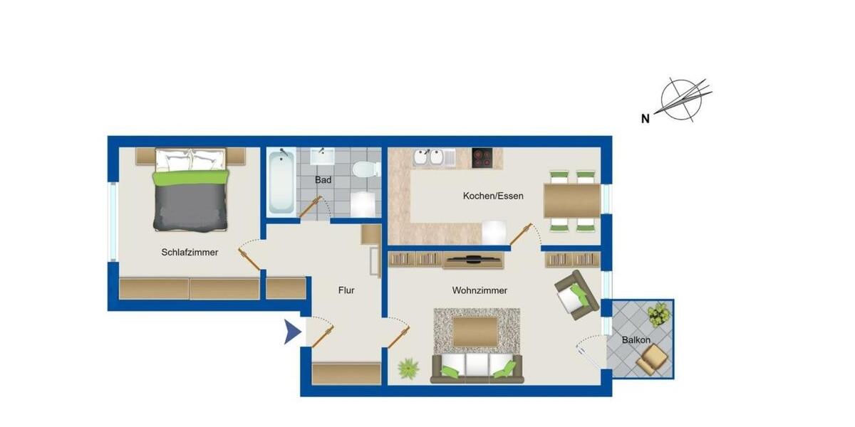 Etagenwohnung Bayreuth City - 2 Zimmer, 64 m&sup2;, 800&euro; | Angebot:25300640