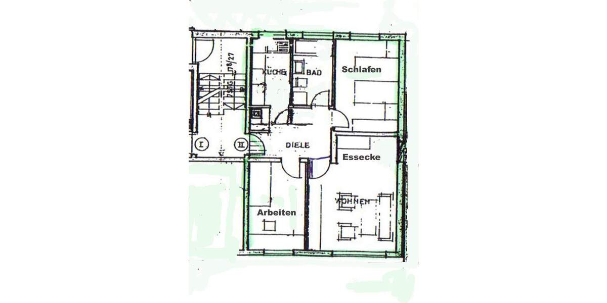 Etagenwohnung Bayreuth St. Georgen - 3 Zimmer, 63 m&sup2;, 670&euro; | Angebot:25915725