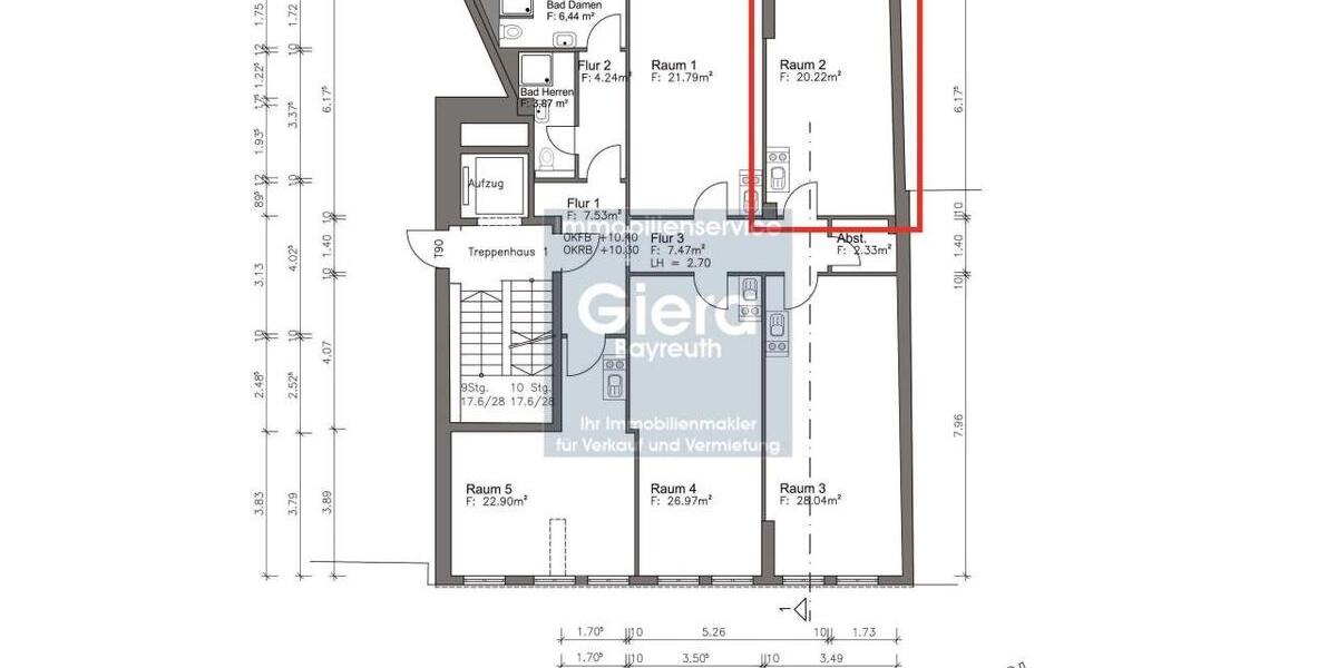 Etagenwohnung Bayreuth City - 1 Zimmer, 27 m&sup2;, 350&euro; | Angebot:24813548