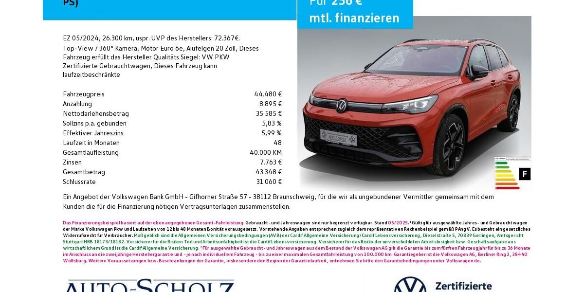 VW Tiguan 26.300 km 44.480 &euro; Bayreuth 95448