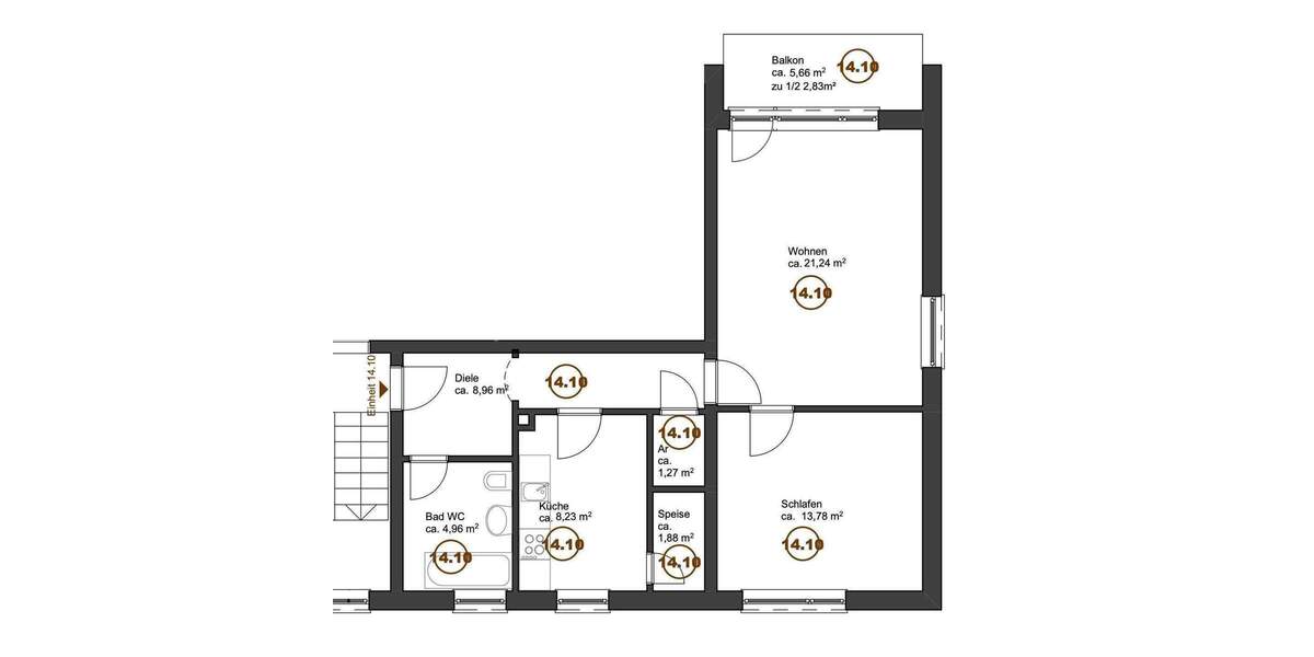 Etagenwohnung Creußen - 2 Zimmer, 139.000&euro; | Angebot:26118302