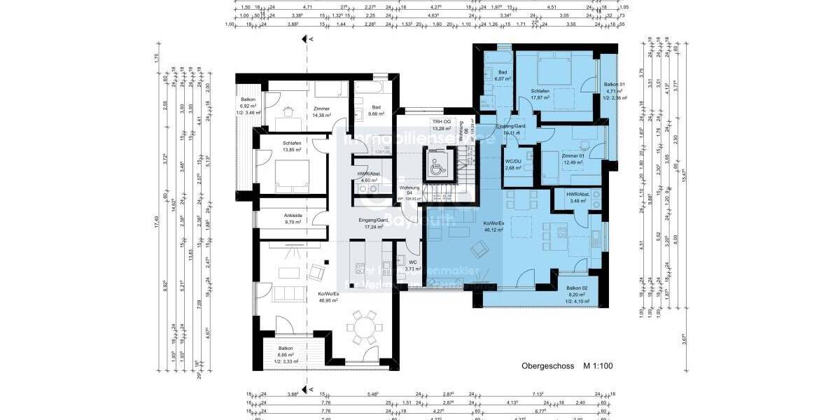 Etagenwohnung Bayreuth St. Johannis - 4 Zimmer, 105 m&sup2;, 515.872&euro; | Angebot:25968359