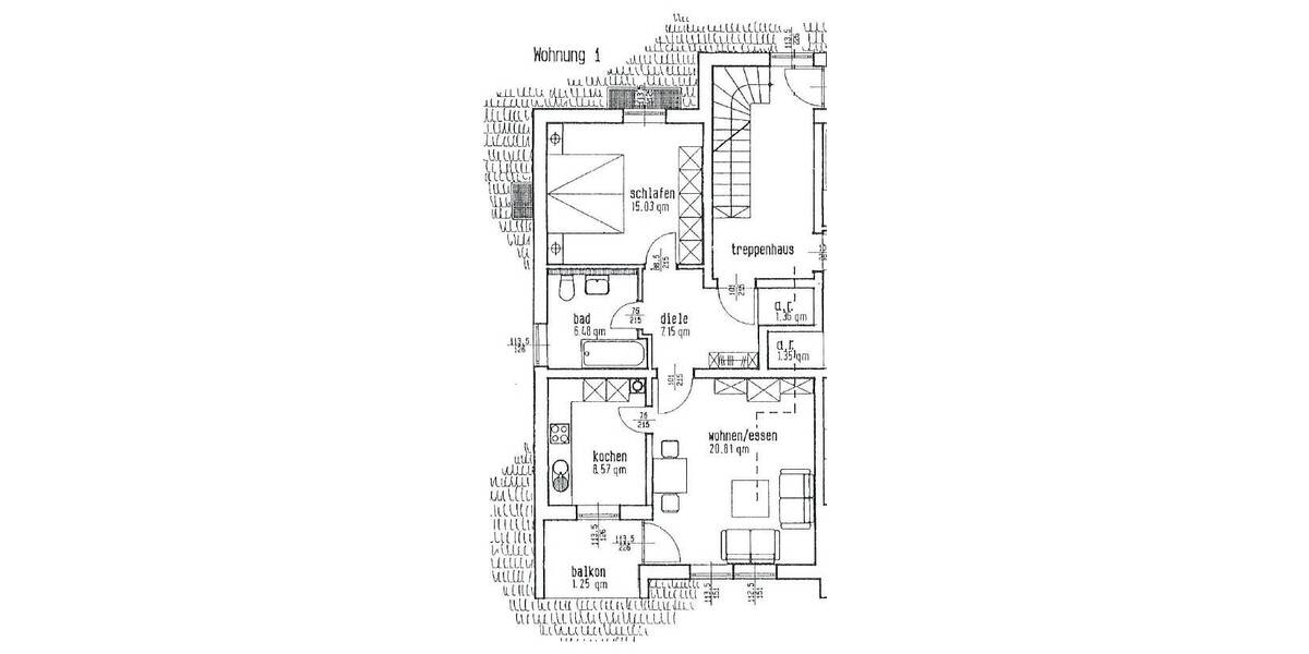 Etagenwohnung Kulmbach Petzmannsberg - 2 Zimmer, 59 m&sup2;, 139.500&euro; | Angebot:26401037