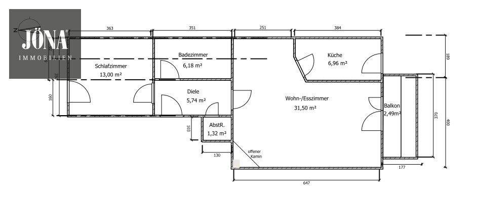Etagenwohnung Bayreuth Roter Hügel - 2 Zimmer, 66 m&sup2;, 199.000&euro; | Angebot:25676146